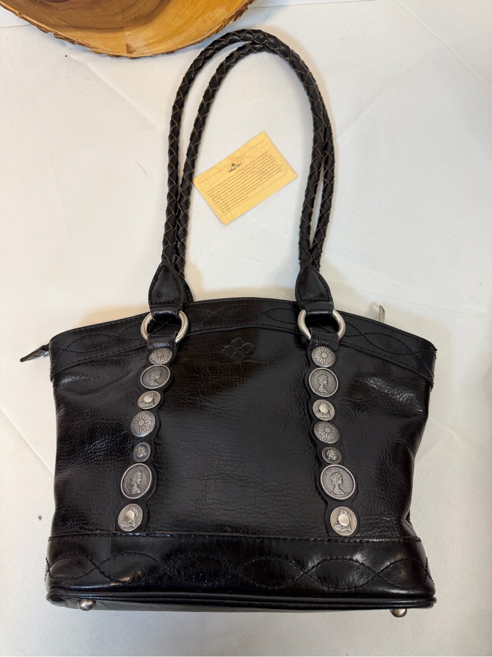 Patricia Nash Zorita Renaissance style coin collection black shoulder bag - Picture 3 of 12